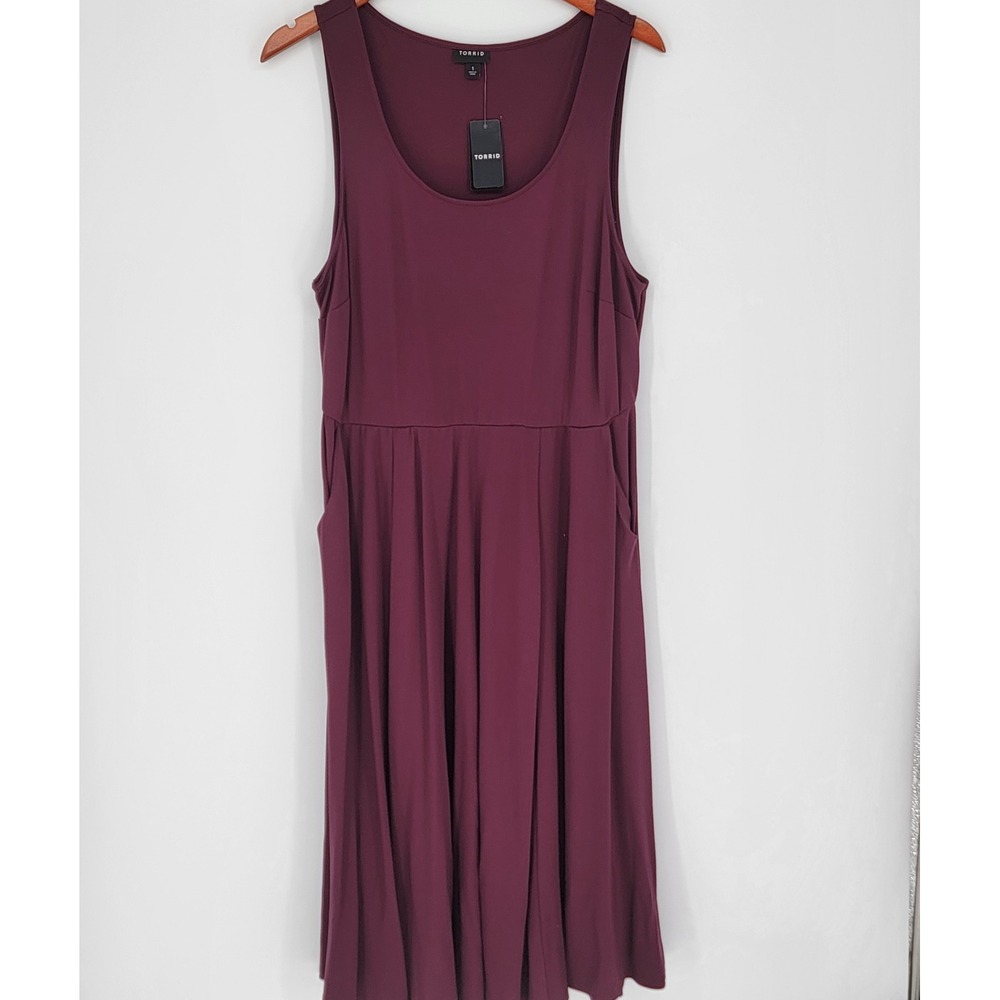 Torrid Purple Sleeveless Ponte Skater Dress Pockets 12782420 Womens 1 1X 14-16